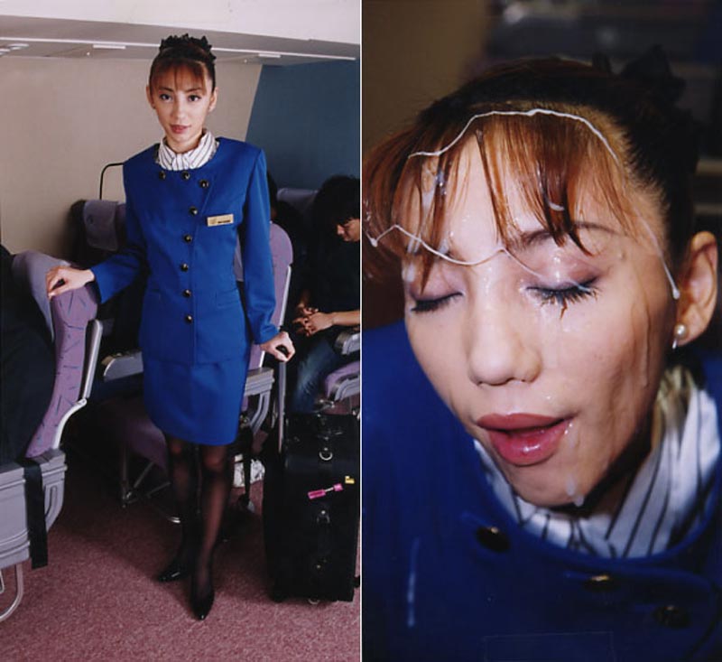Bukkake Service on airplane 06 jacket